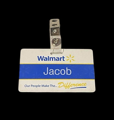 #ad Walmart Official Employee Name Badge JACOB Clip On $21.99