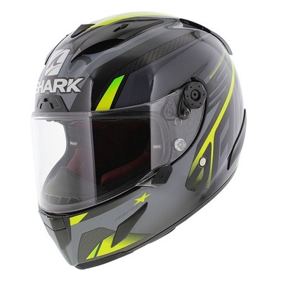 Shark Race-R Pro Aspy full face helmet - Gloss Carbon Black Grey Yellow - Mot...