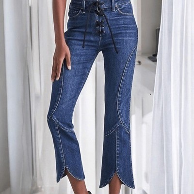 Lucky Brand | Lace Up Bridgette Crop Flare Jean In Tigris Size 4 / 27 NWT