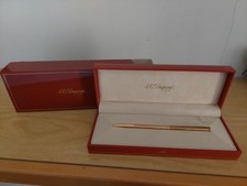 Dupont De Paris penna a sfera vintage in Argento 925 placcata Oro Con Custodia