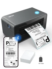 Bluetooth Thermal Shipping Label Printer for Phone, 4x6, Supports Windows/Mac...