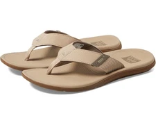NEW REEF SANTA ANA Men's Sandals Flip Flop CJ4017 Leather SAND Tan Beige Size 9