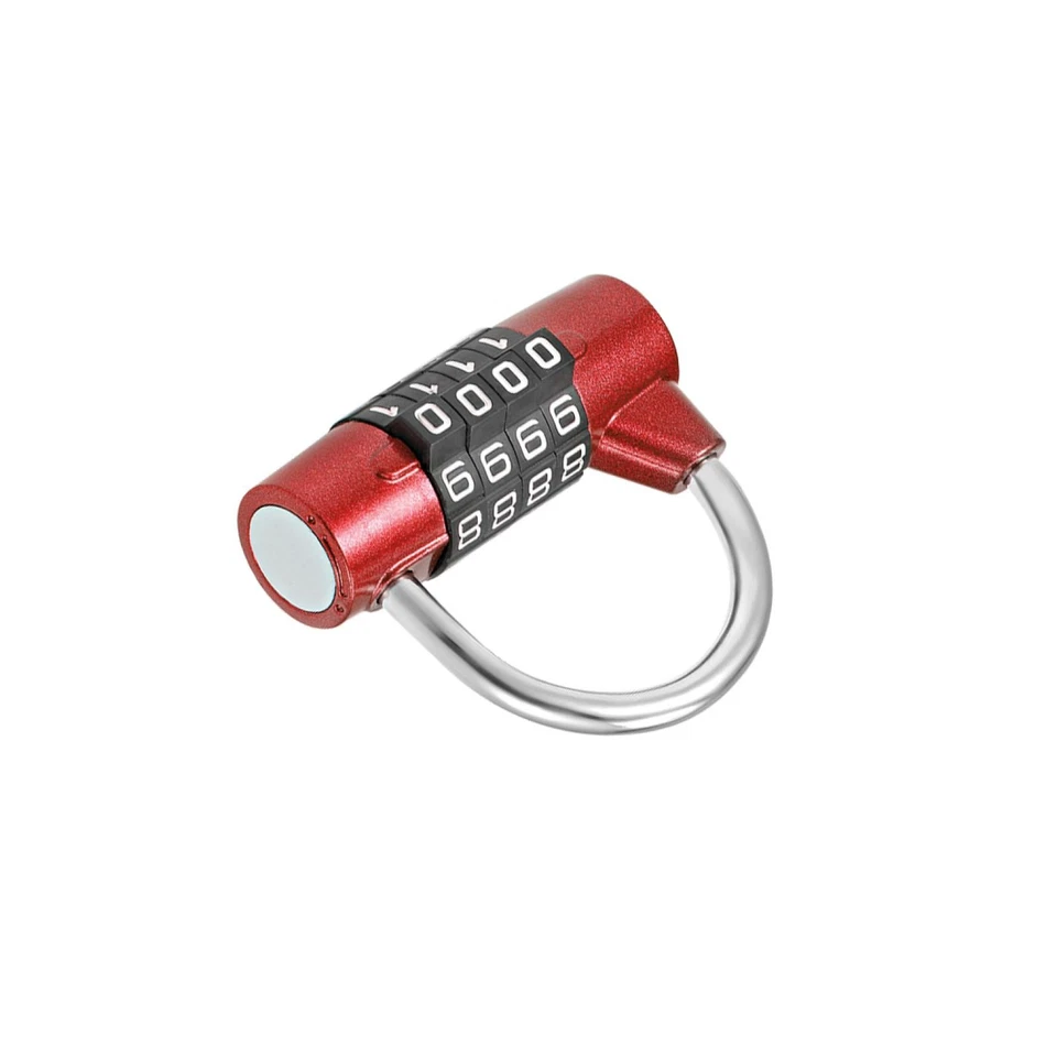4-Digit Combination Padlock 2-inch Resettable Lock for Gate Locker Red 2Pcs - Изображение 4 из 4