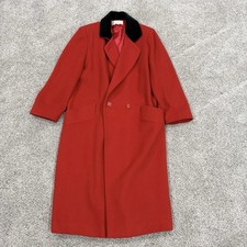 Vintage Talbots Red 100% Wool ILGWU Made In USA Long Coat Classic Women’s US 12