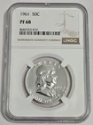 1961 Proof Franklin Half Dollar PF68 NGC Graded - White Gem Coin - FREE SHIPPING