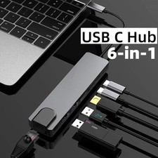 6-in-1 USB C Hub Compatible with Thunderbolt3 Docking Station with 4K HDMI-compa