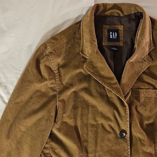 Vintage Y2k GAP Men's Brown Corduroy Blazer Jacket L image 2