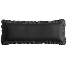 Ruffled Pillow Cases Set of 1, Black Body Pillow Shams Brushed Microfiber Edg...