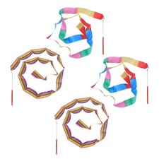 4 Pcs Dance Ribbon Streamer Colorful Gymnastic Ribbons Streamers