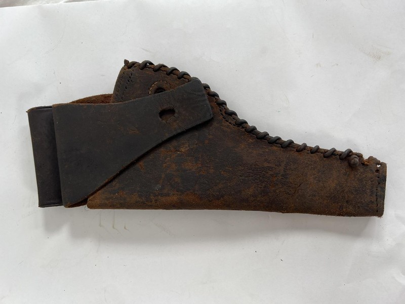 G&K US Military WWI Pistol Holster Leather Brown 1918 Rawhide Laced
