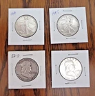 Lot of (4) 2 Ben Franklin one is (1949-S) and 2 Liberty 90% SILVER Half' lot 10