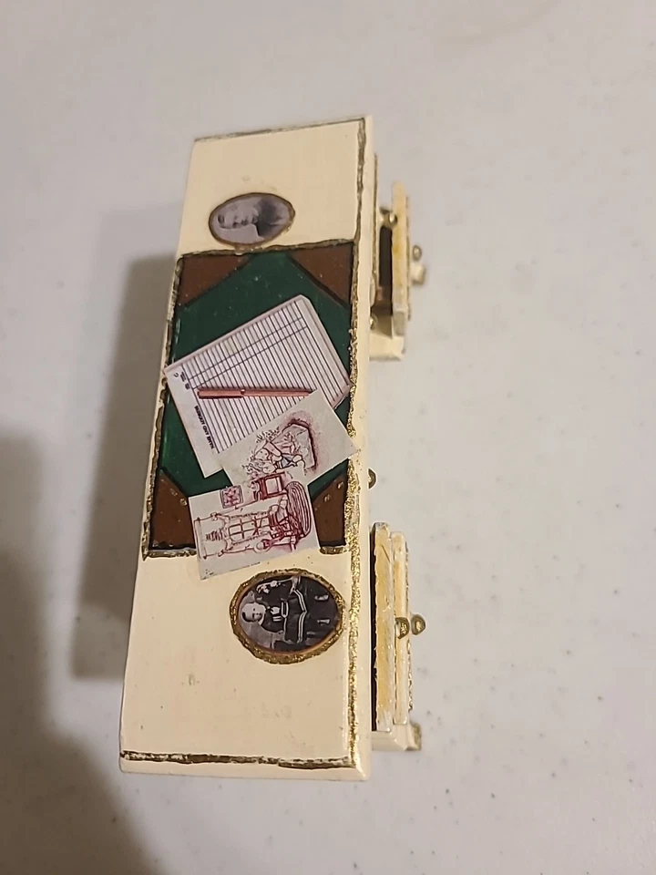 Dollhouse Miniature 5 Drawer Desk  Wooden 4x2x1 in 1:12 - Image 2 of 4