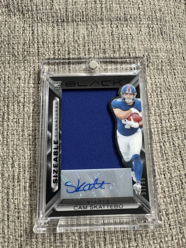 2025 Panini Black Cam Skattebo Rookie Sizeable Signatures Patch Auto /99 SSP RPA