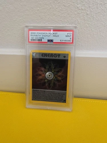Pokemon Rainbow Energy 17/82 Team Rocket Holo 1st Edition Psa 9