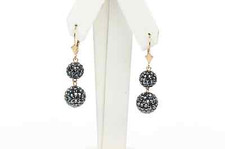 14k yellow gold leverback dangle earrings genuine czech crystals