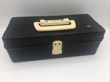 U.S. Line Co. Vintage Tackle Box Model US 131 Tool Box Plastic USA Small Black