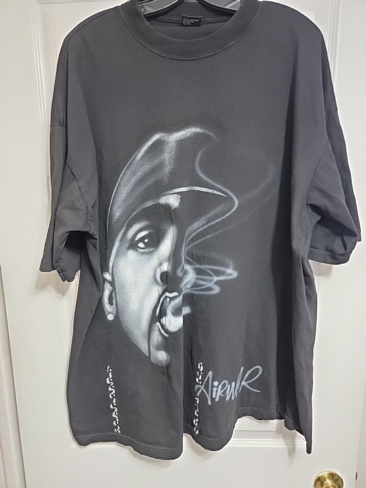 Vintage y2k AIRWEAR NYC Tony Yayo Airbrush Face Shirt Hip Hop Rap
