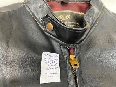 VTG 70S MENS 40 BUCO MKS BLACK RACER CAFE LEATHER MOTORCYCLE ZIP