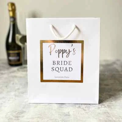 HOMEMADE Bespoke Luxury Bride Squad Gift Bag with Custom Sticker - Perfect for Hen Party