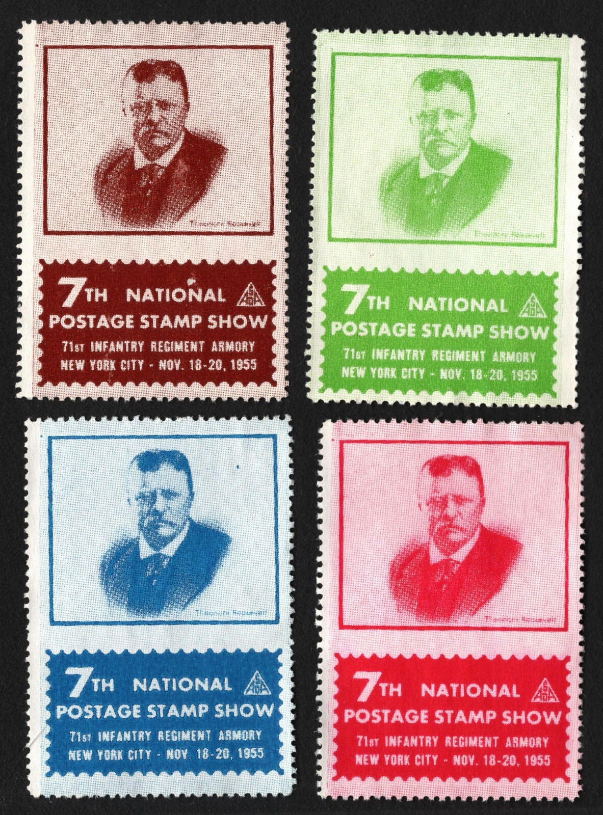 OPC 1955 NY ASDA National Postage Stamp Show Poster Stamp Set MNG 44655