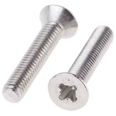 3PC 100/PK  RS PRO 9087472 ZnPt stl cross csk head screw M2.5x8mm