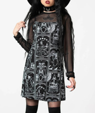 Killstar Believer 2-Piece Dress Tarot Card Pattern Gothic Witchy Mesh KSRA007931