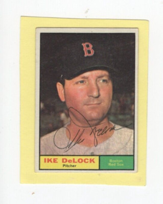 Autographed Ike Delock 1961 Topps Red Sox #268 free shipping
