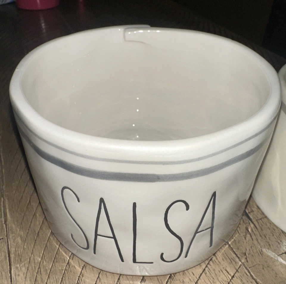 Salsa & Guac Bowl Set white salsa 3"" x 4 1/2"" dia | guac 2 3/4"" x 3 1/2"" ... - Image 2 of 4