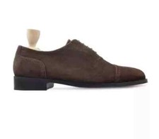 Handmade Men  s Brown Brogue Oxford Dress Shoes, Men Black Suede Formal Shoes