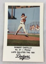 MLB 1981 Police Baseball Card-Los Angeles Dodgers #37-Robert Castillo