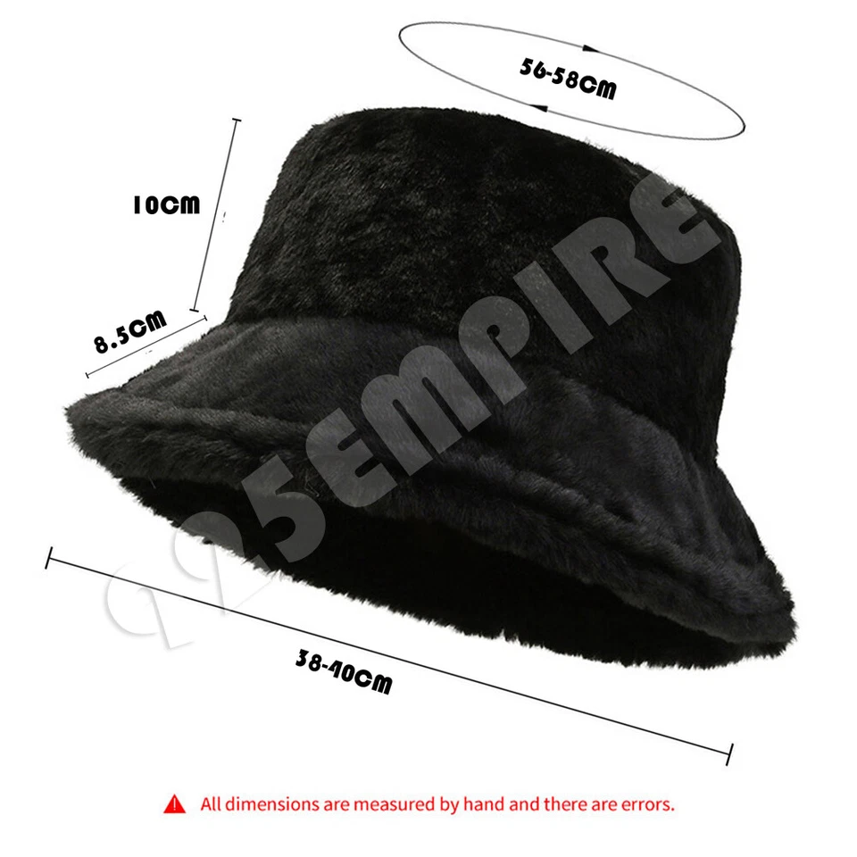 Плюшевый пушистый ведро шляпа женщин теплый подкладка зима искусственного меха уютный широкие поля зима - Изображение 2 из 4