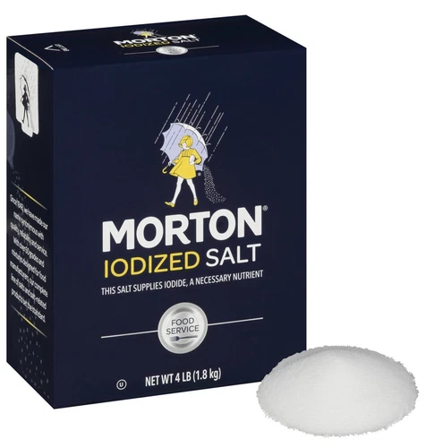 Morton Iodized Salt 4LB Box الكثير من 2 Boxes