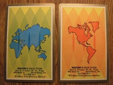 2 MID 1900'S VINTAGE PLAYING CARD SWAP COUPONS, 2 DIFFERENT ATLAS CARDS
