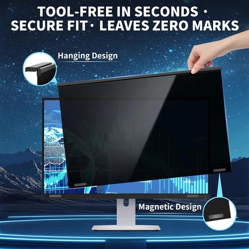 27” Privacy Screen Protector Magnetic Clip-On Anti-Glare Blue Light Filter