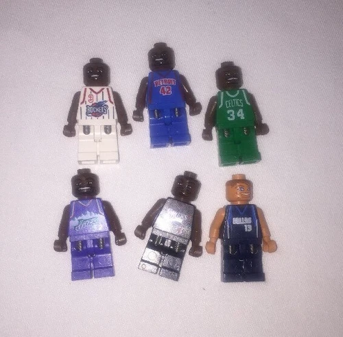 Lego NBA Basketball - RARE (6) NBA players. Minifigures Francis,Malone, Iverson