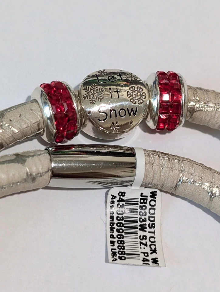 NUEVO CON ETIQUETAS Collar de Tela Brighton Cristal Muñeco de Nieve Vacaciones Let It Snow Woodstock 23" Foto 3 de 3