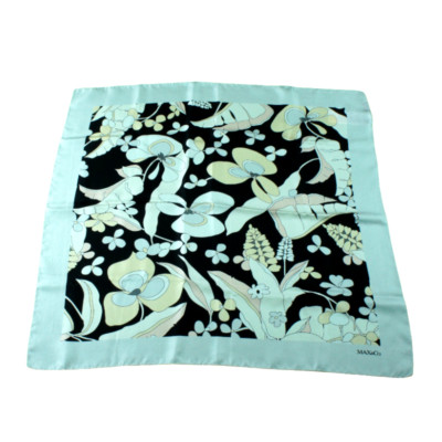 Authentic MAX&Co Floral Women's Made in Italy Luxury Silk Scarf Square 26''in