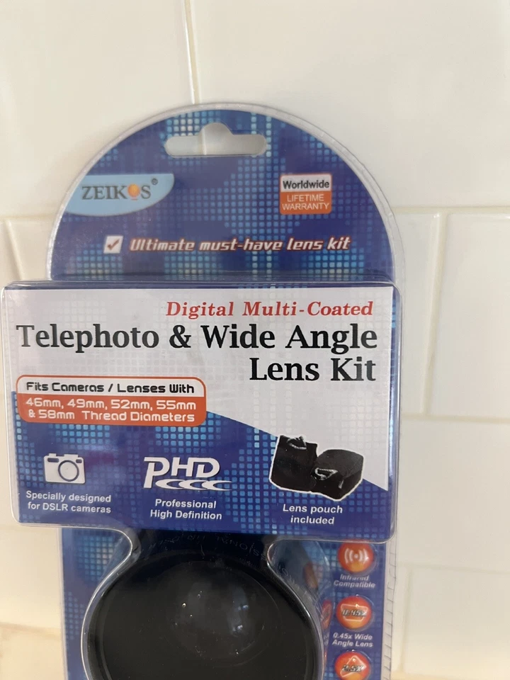 NEW 2.5x Telephoto and Wide Angle Lens Kit Infrared Compat. 46mm 49mm 52mm 55mm - Image 4 of 4