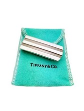 Tiffany  Co. Sterling Silver Atlas Collection Groove Money Clip - Pouch 