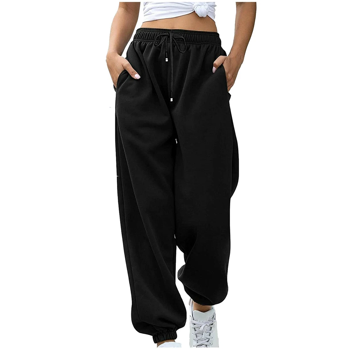 Women s Bottom Sweatpants Joggers Pants Workout Drawstring High