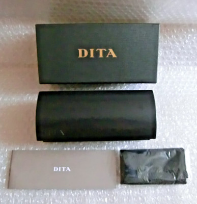 DITA Hard Black Brillen Sonnenbrillenetui & Putztuch + Box - New Old Stock