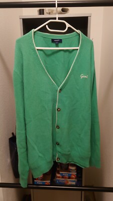 Gant Strickjacke hellgrün mit Paspel. XXL