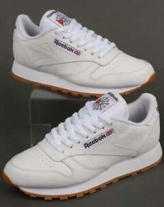 Reebok-Cuero Clásico Entrenadores En Blanco Y Goma-Reebok Classics (Tamaños  Reino Unido) | eBay