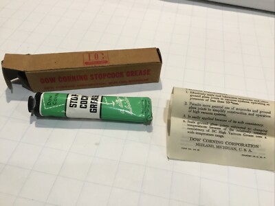 NOS DOW CORNING Silicone High Vacuum Grease Stopcock 2 Oz Tube