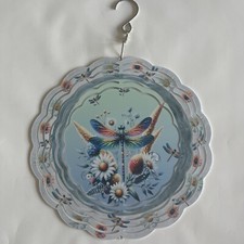 Hanging Wind Spinner 8" 3D Hummingbird Floral Flowers Handmade