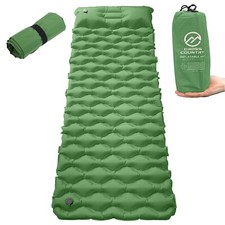 Cross Country Ultra-light Inflatable Camping Mat with Pillow, Waterproof, Green