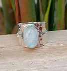 Moonstone Ring, Sterling Silver Rings for Women, Boho Simple Ring with  All size