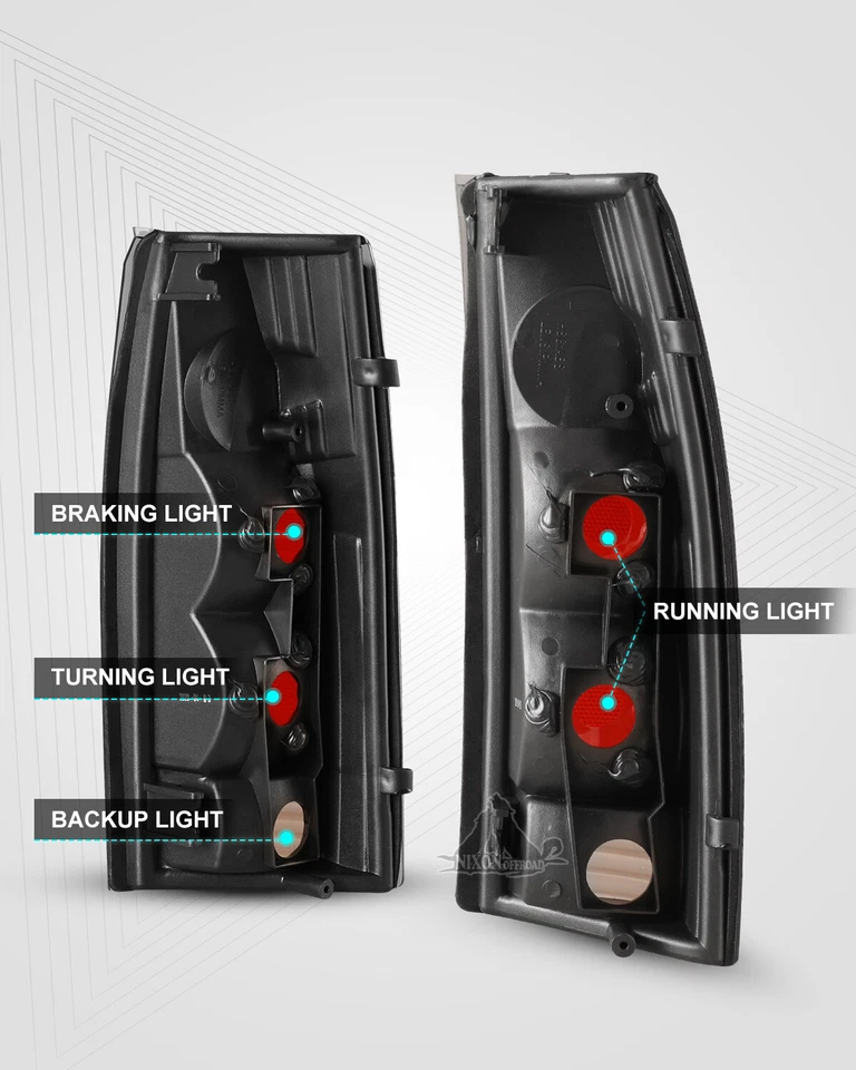 For 88-99 Chevy C/K1500 2500 3500 /95-00 Tahoe Tail Lights Rear Lamp Black/Smoke Foto 3 de 4