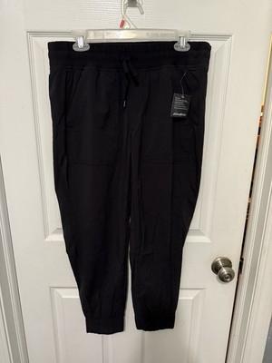 NEW Eddie Bauer Slightly Curvy Jogger Pants Black Womans Petite 10P Drawstring