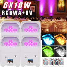 Rechargeable RGBWA UV WiFi Stage Par Light Wireless Battery Uplights Wedding DMX